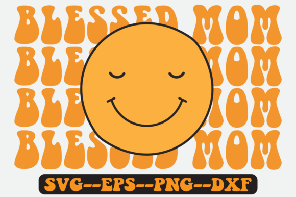 BLESSED MOM Quote Retro Svg Design