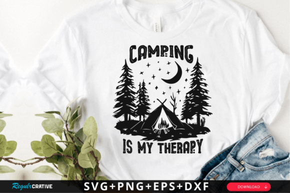 Camping is My Therapy SVG Design