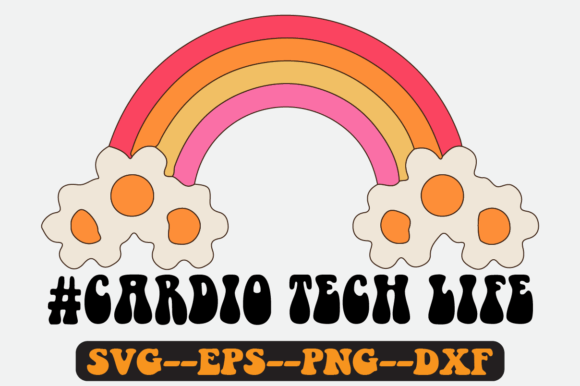 Cardio Tech Life Quote Retro Svg Design