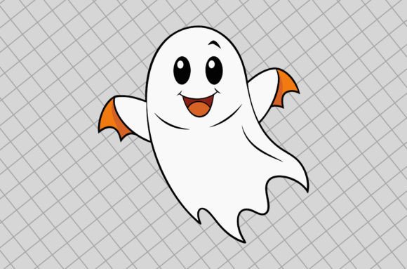 Halloween Cute Ghost Vector Illustration